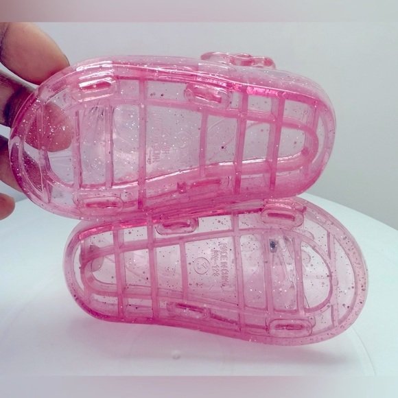 Infant Pink Glitter Kids Sandals - Size 3 - Picture 5 of 7